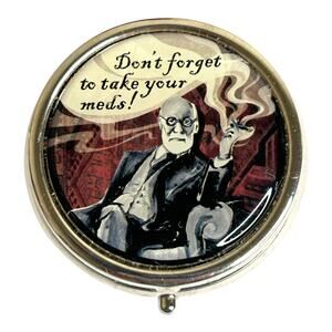 Funny Pill Box Sigmund Frued Don’t Forget to Take Your Meds Pill Case